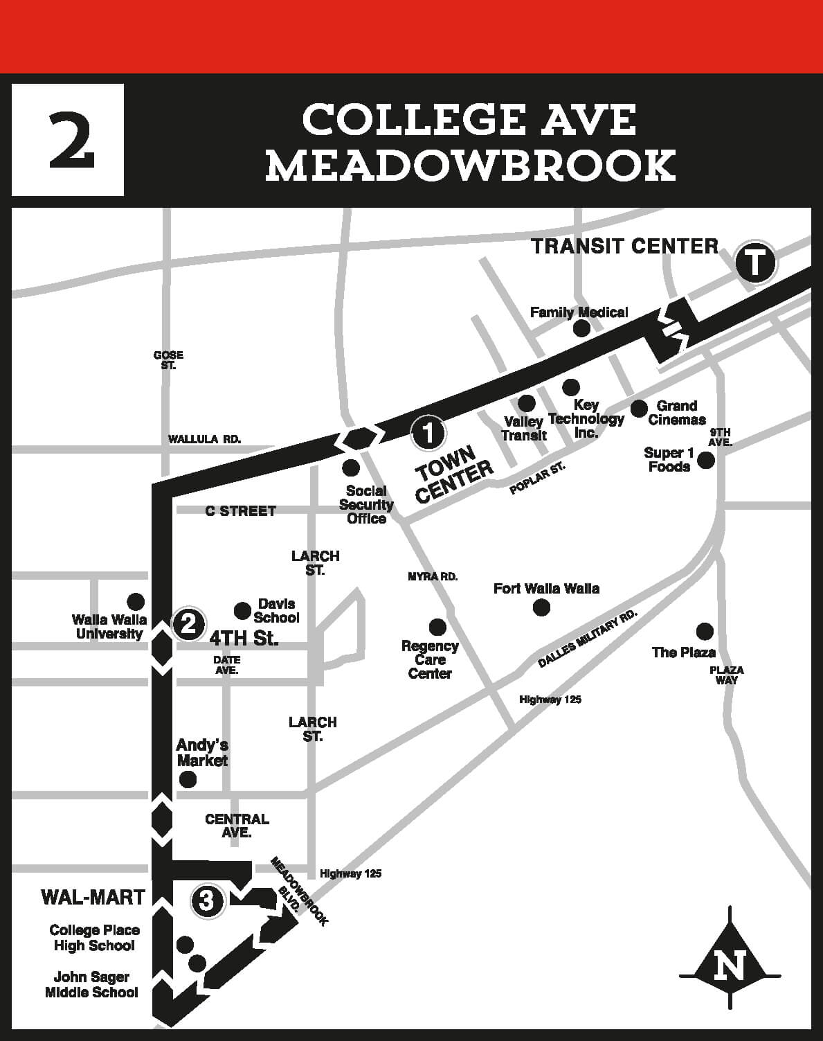 Route 2 COLLEGE AVE MEADOWBROOK