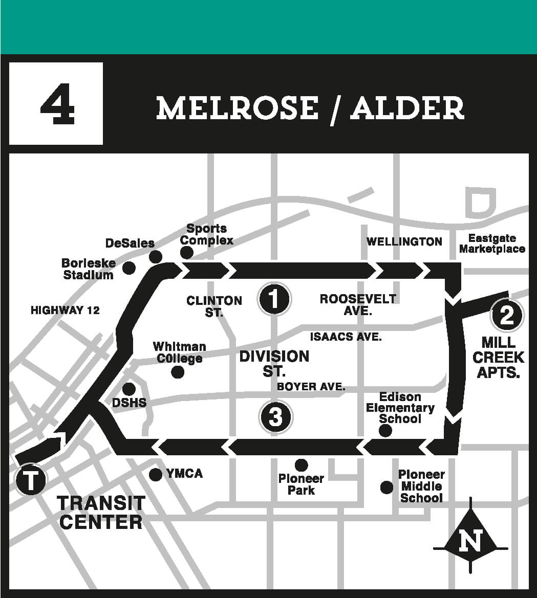 Route 4 Melrose or Alder